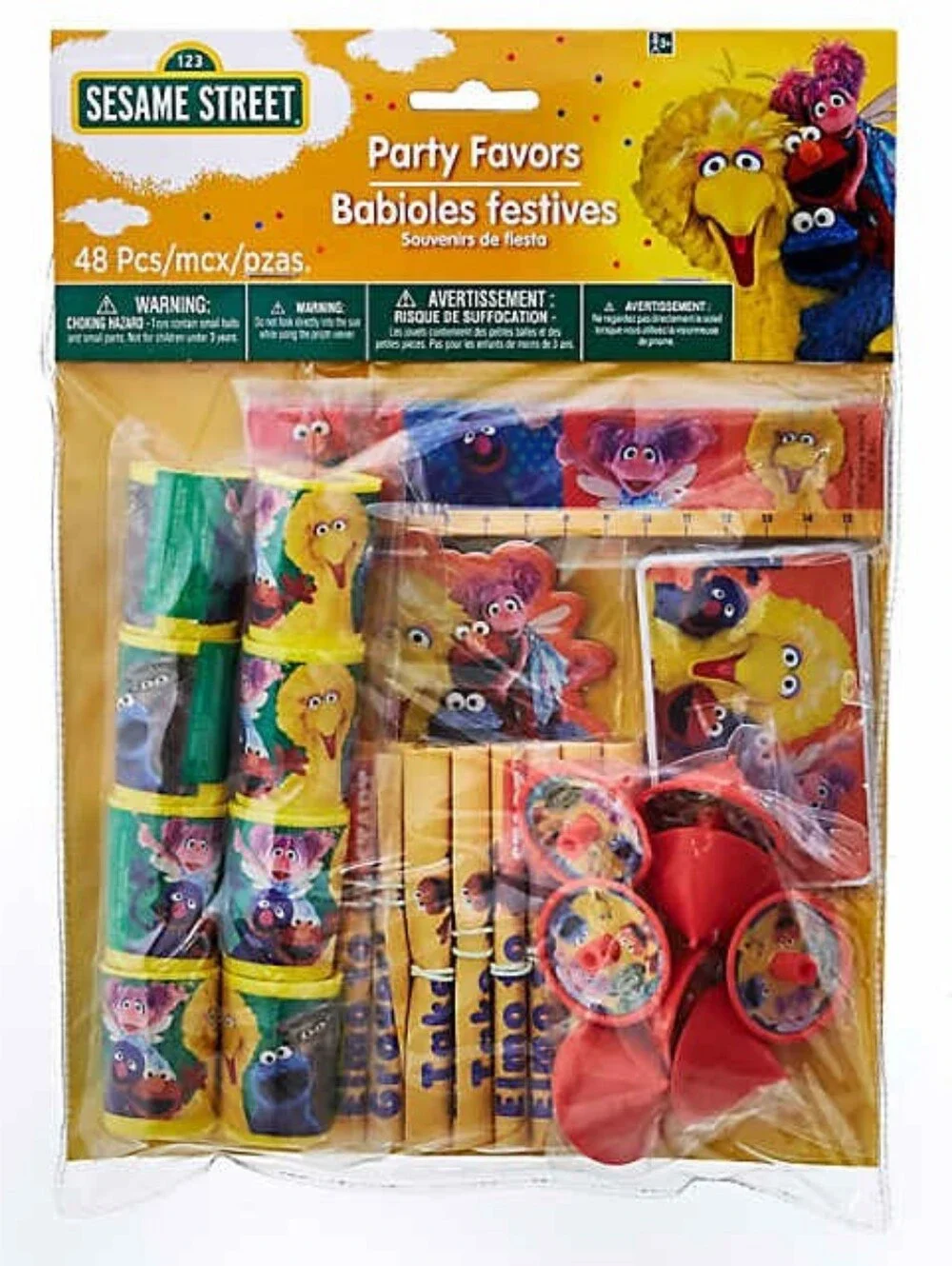 Sesame Street Yellow & Multi-Color Party Favors Pack - 48 Pc